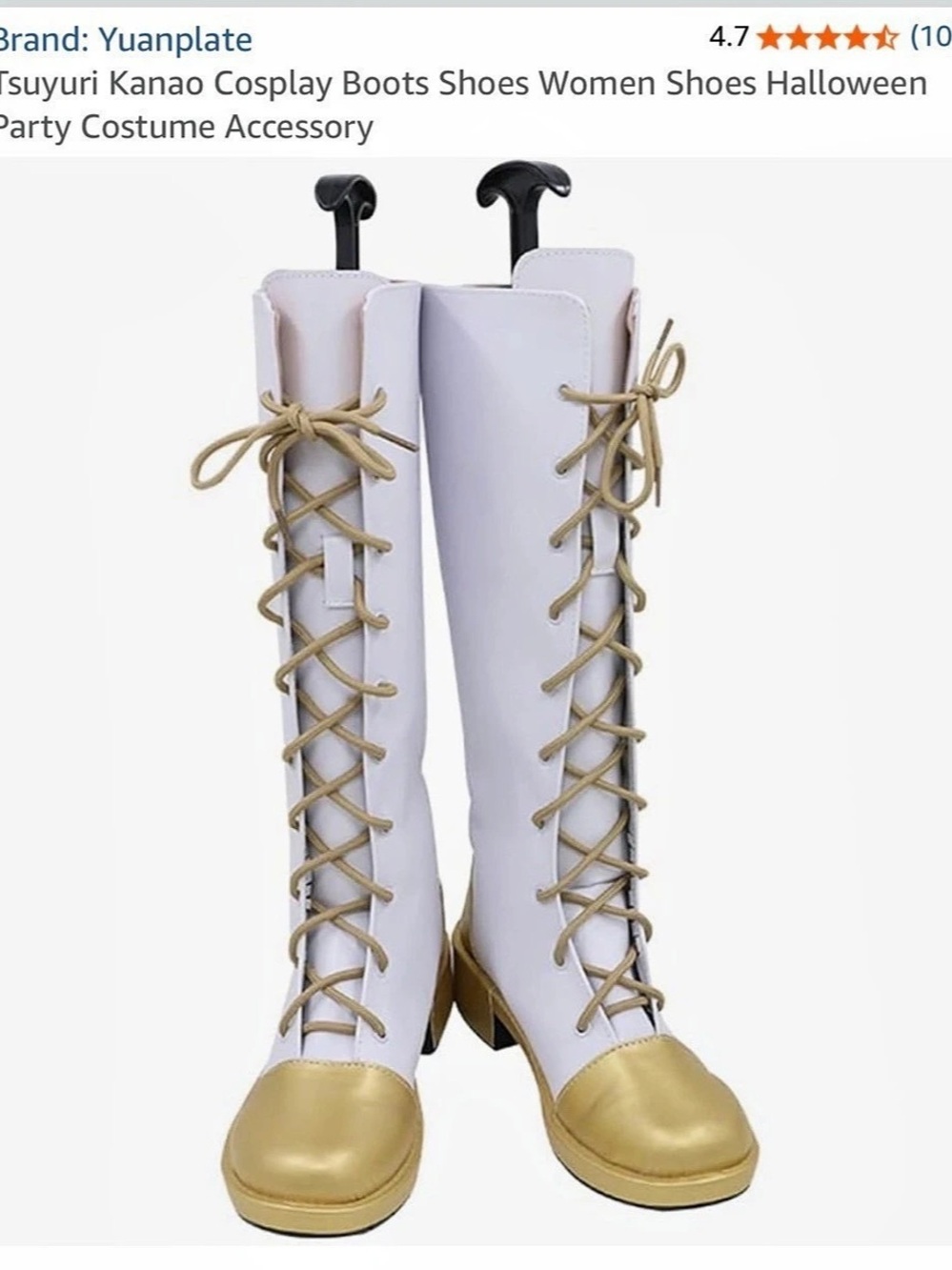 New Tsuyuri Kanao cosplay boots White & Gold